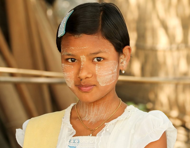 Burmese girl with thanaka