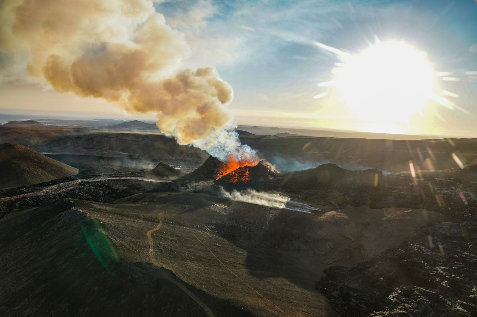 On location - volcanic eruption